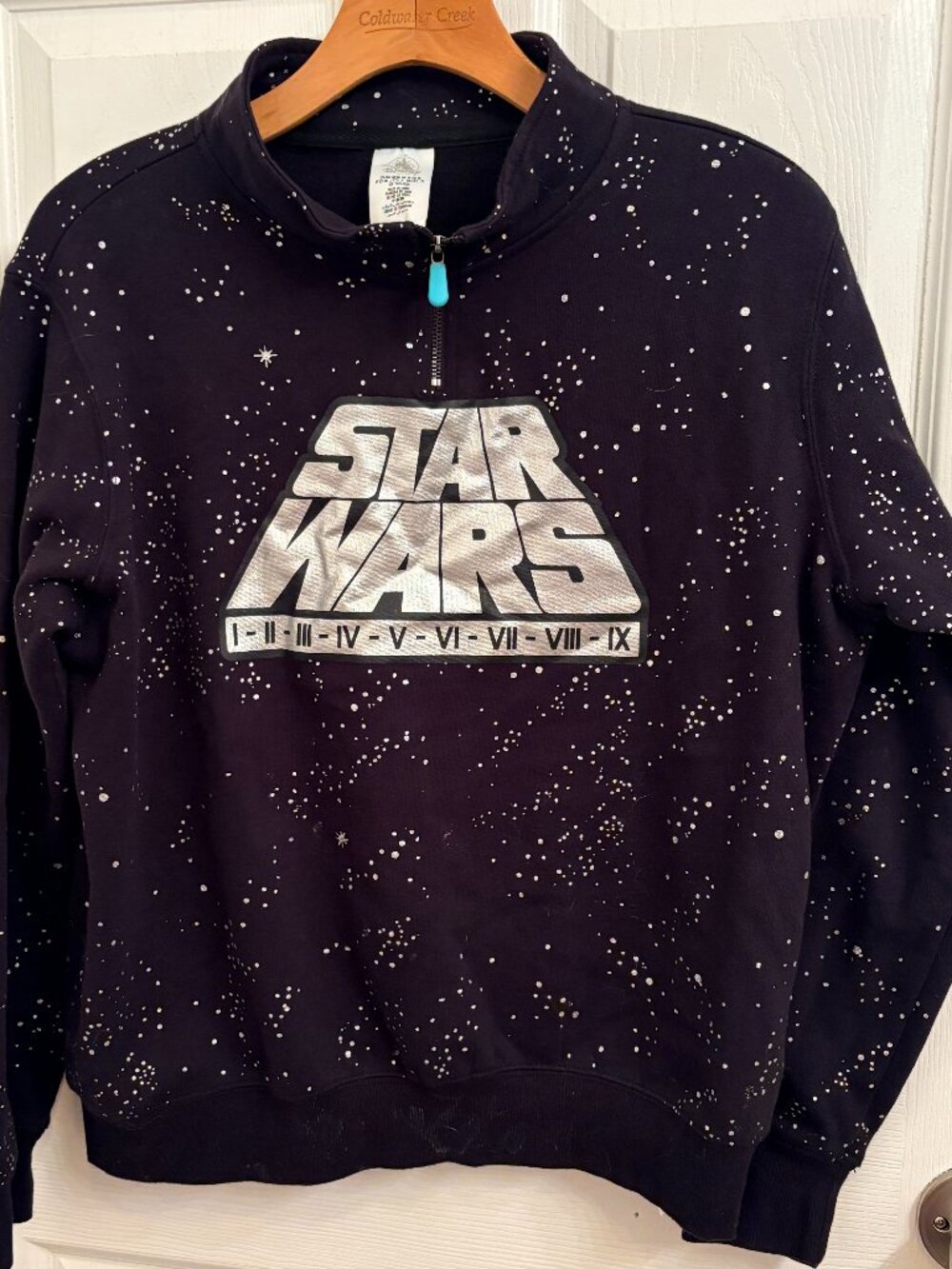 Star Wars Disney Saga I-IX Disney 1/4 Zip Pullover Sweatshirt size M